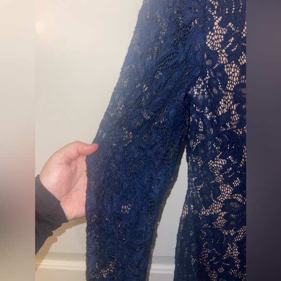 NWT JVN BY JOVANI NAVY BLUE/TAN COCKTAIL DRESS - Picture 8 of 9